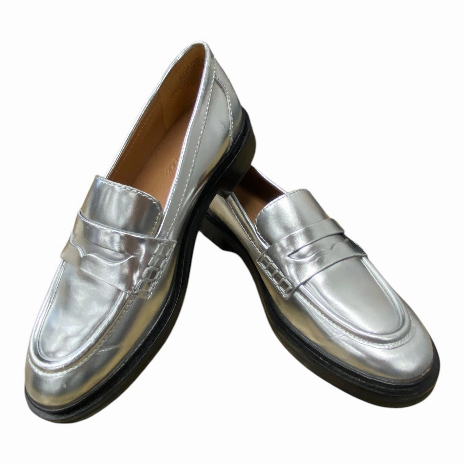 Mesh Shoes Heels Block By Madewell In Silver, Size: 6