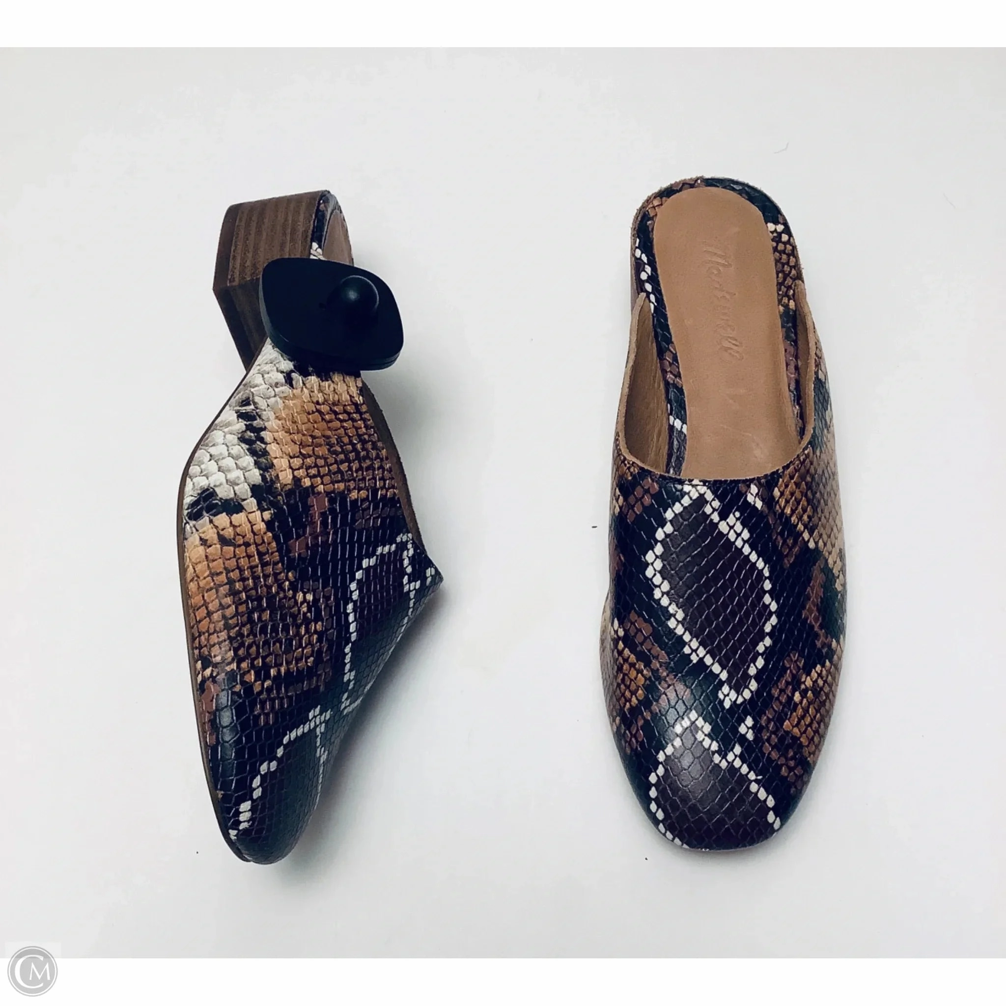 Sophisticated Heels Work Footwear Shoes Heels Block By Madewell In Snakeskin Print, Size: 8.5