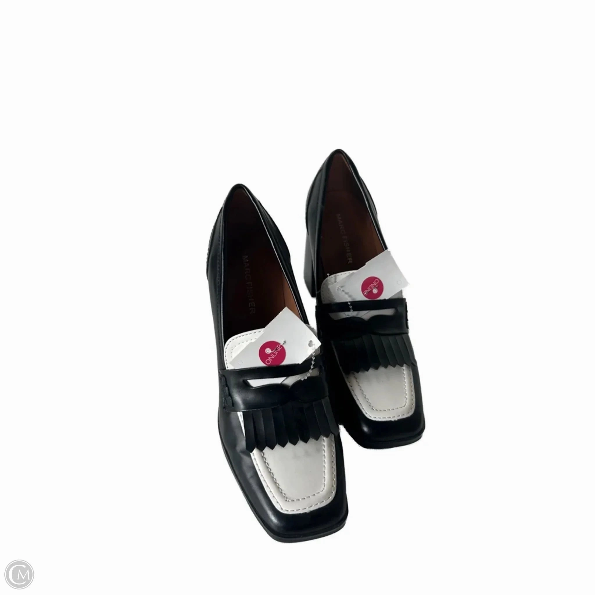 Shoes Heels Block By Marc Fisher In Black & White, Size: 6.5 Versatile Strappy Heeled Sandals