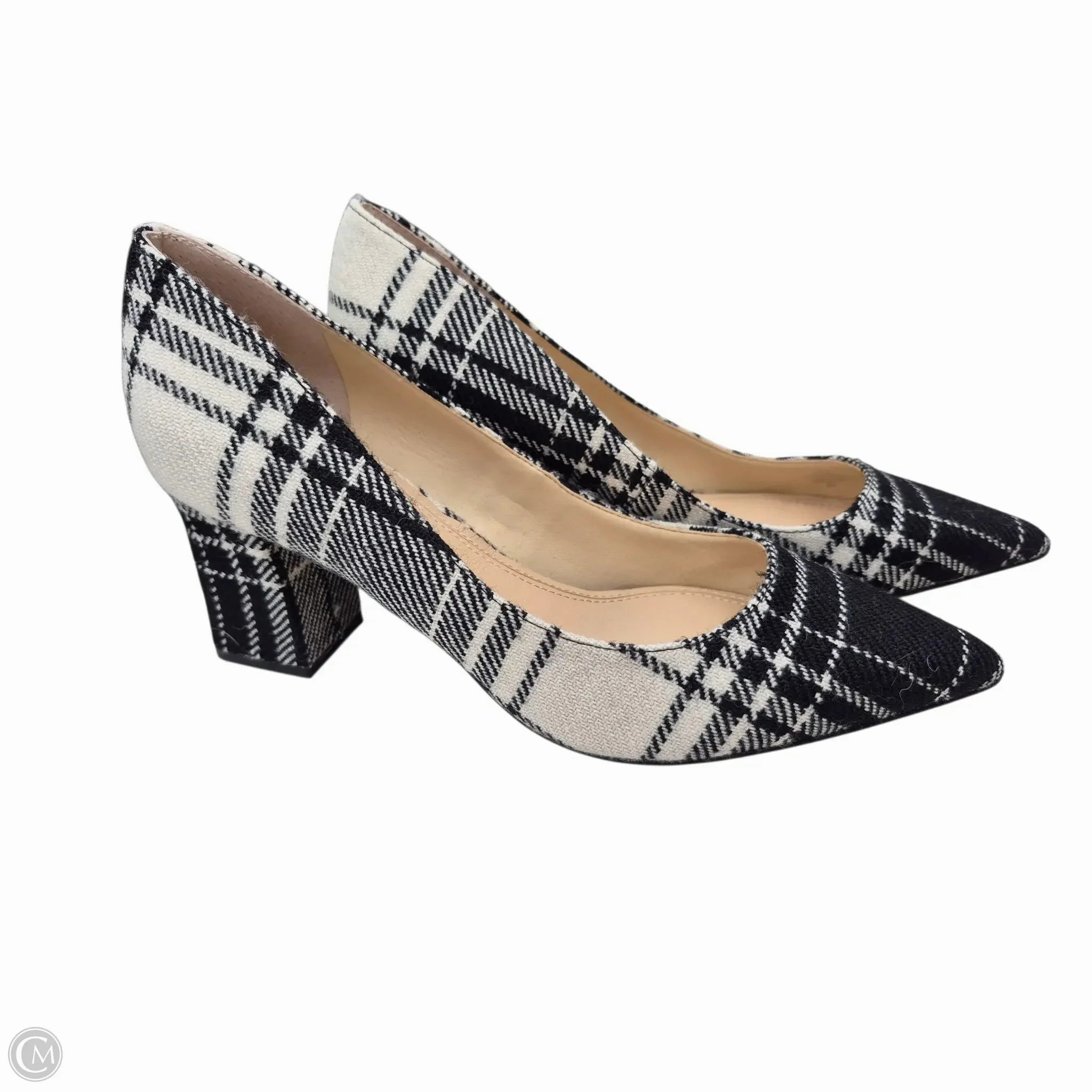 Shoes Heels Block By Marc Fisher In Black & White, Size: 8 Classic Pumps