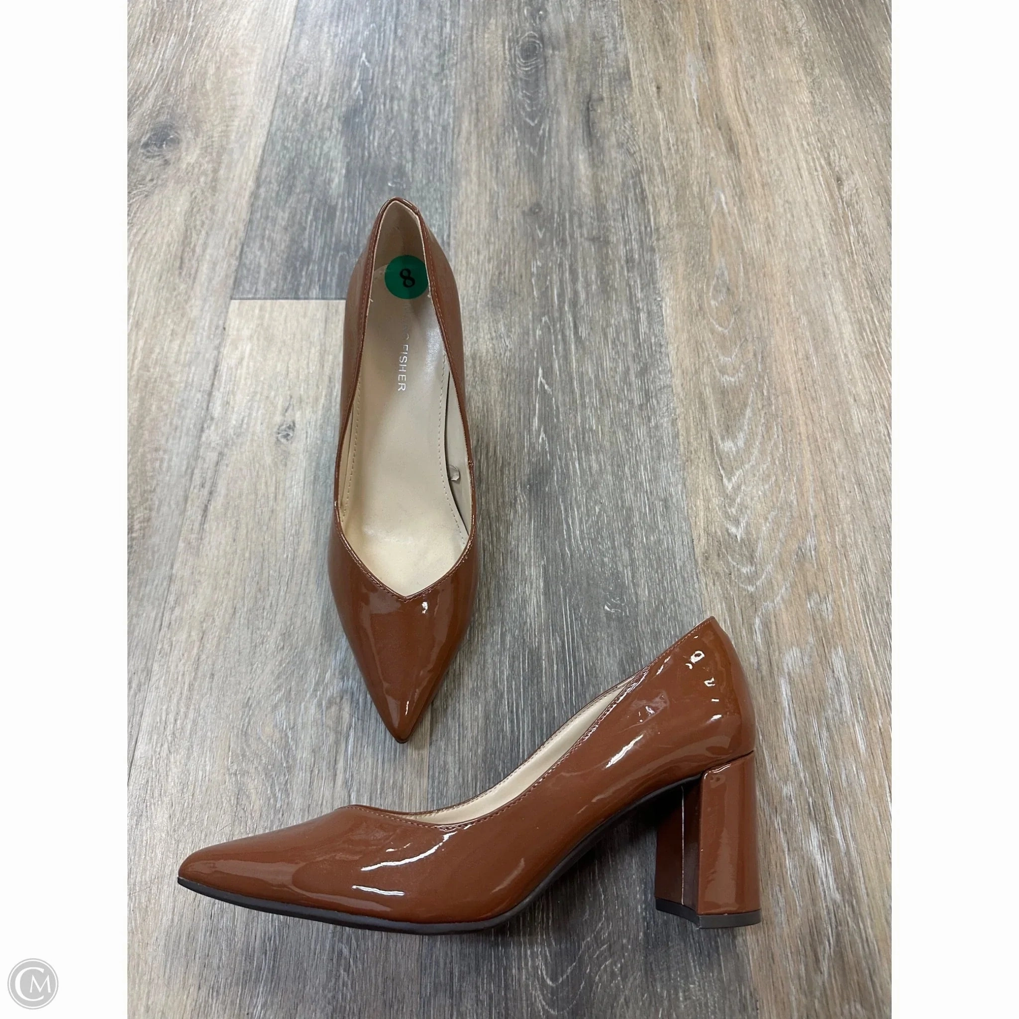 Low Top Style Shoes Heels Block By Marc Fisher In Brown, Size: 8