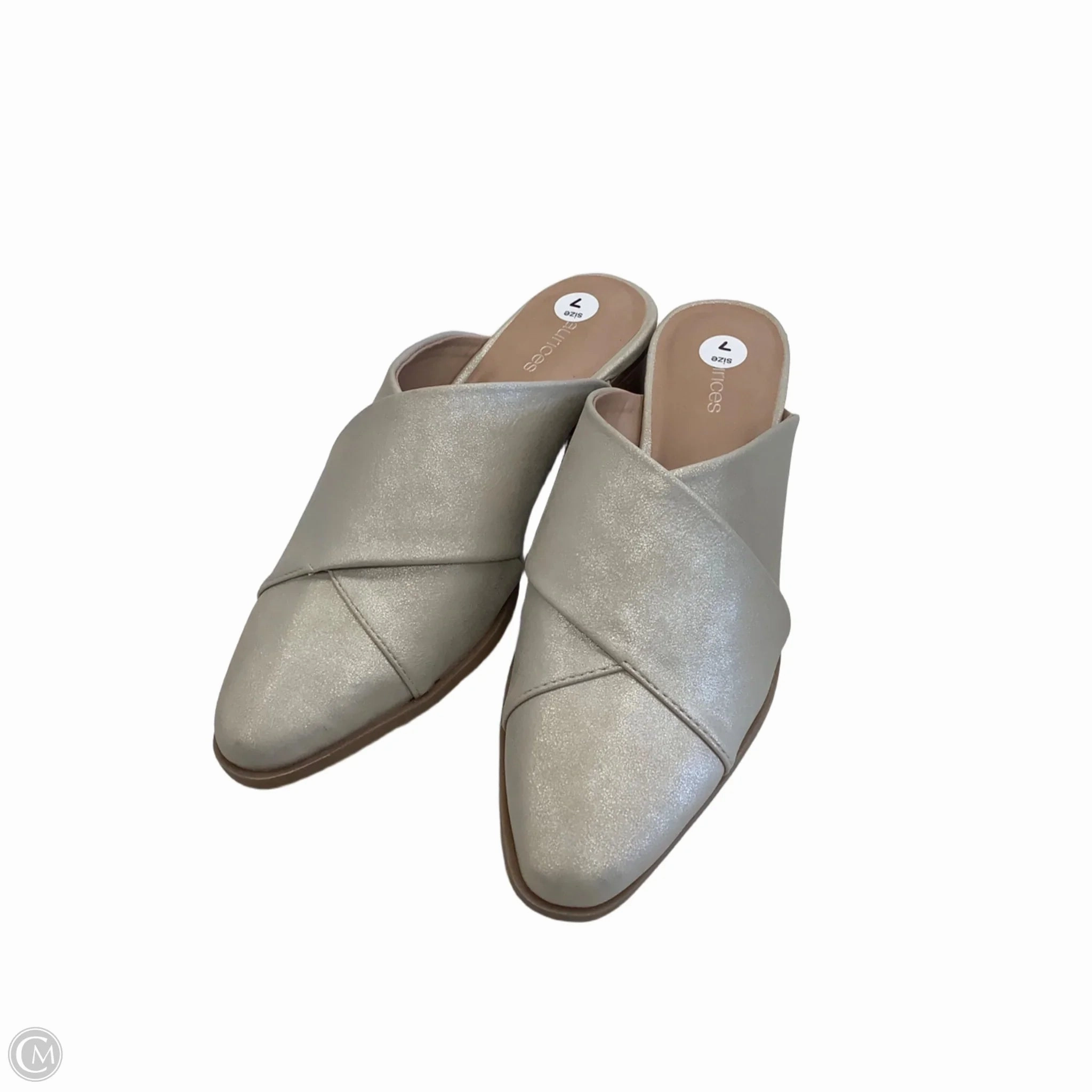 Classic Heels Elastic Strap Shoes Heels Block By Maurices In Beige, Size: 7