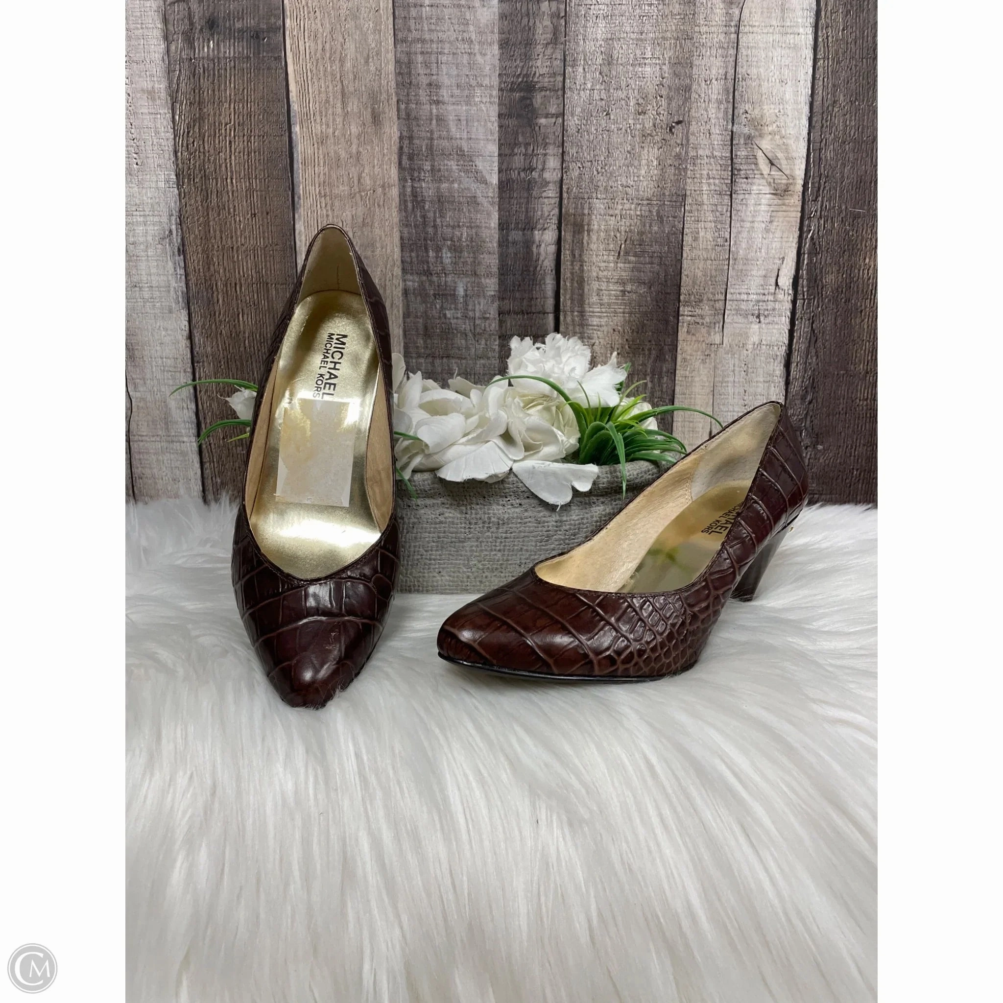 Shoes Heels Block By Michael By Michael Kors In Brown, Size: 6 Elegant Slip-On Heels