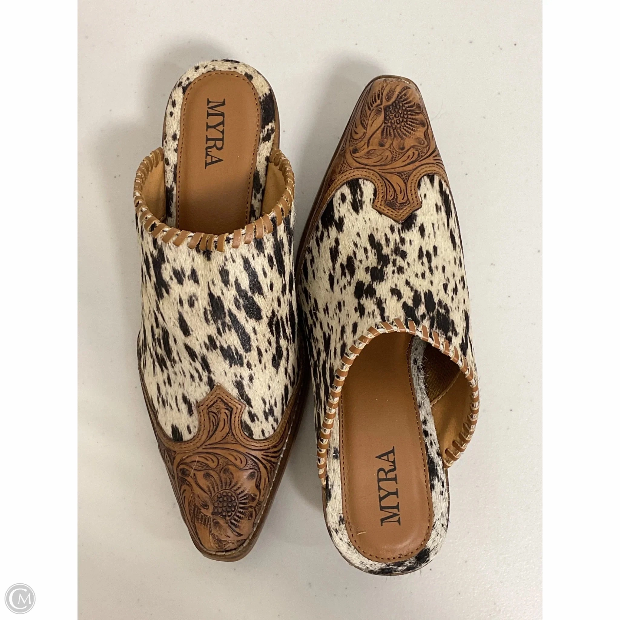 Shoes Heels Block By Myra In Animal Print, Size: 7 Ventilated Design Comfortable Heels