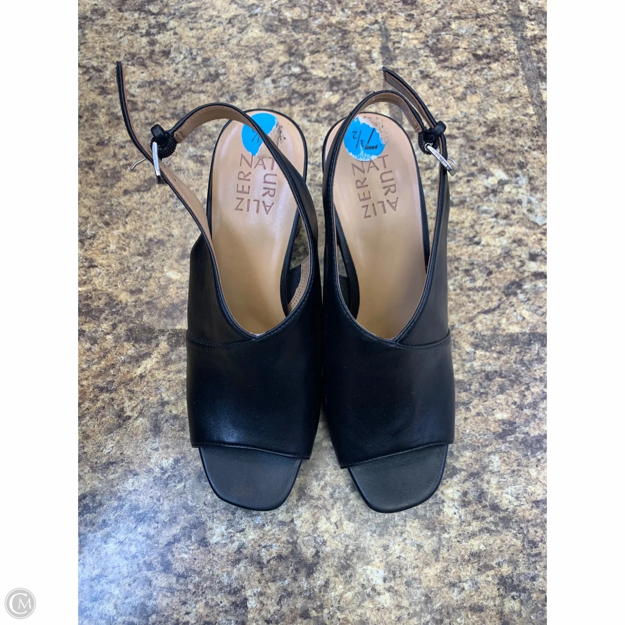 Open Toe Boots Low Top Style Shoes Heels Block By Naturalizer In Black, Size: 7.5