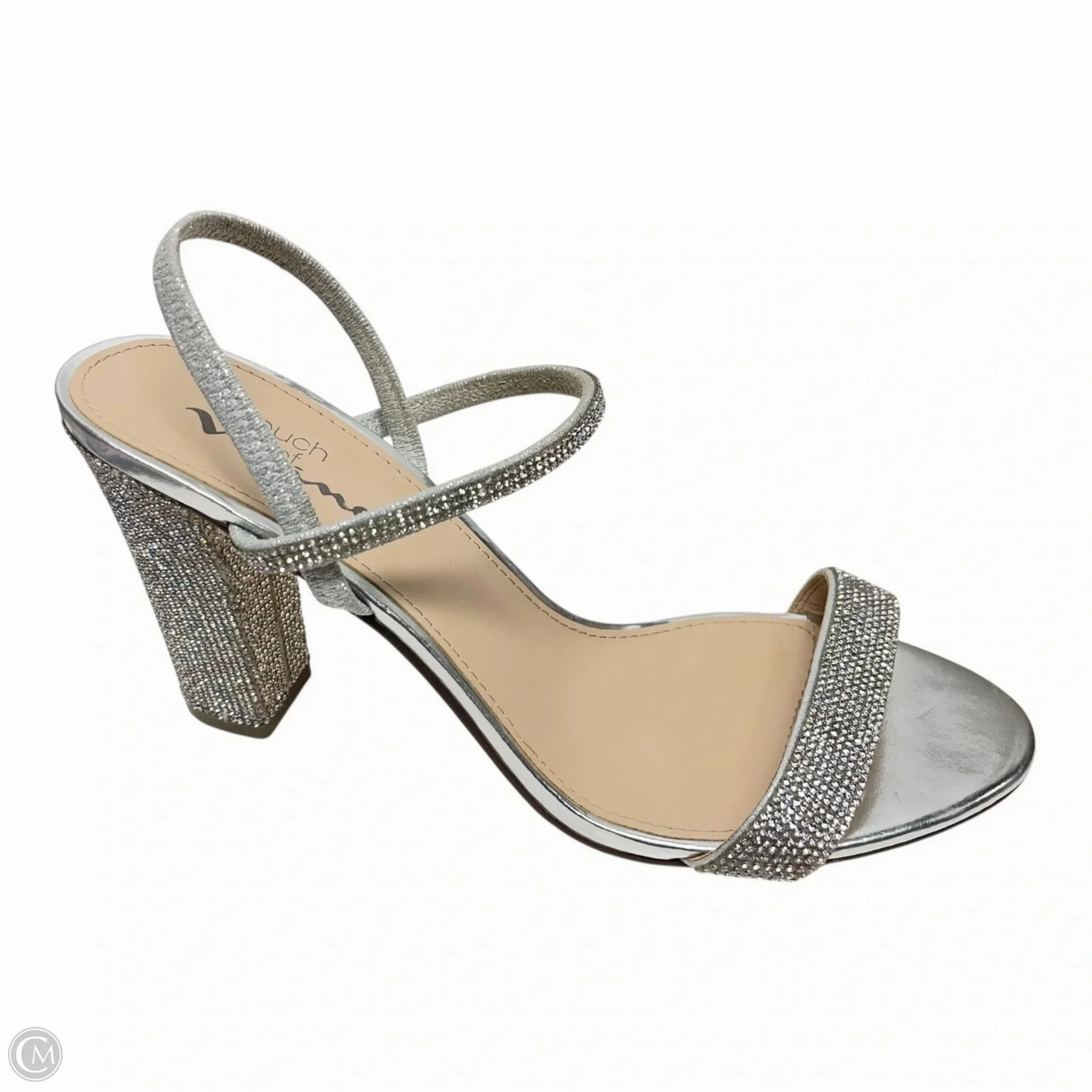 Vintage Look Shoes Heels Block By Nina In Silver, Size: 10