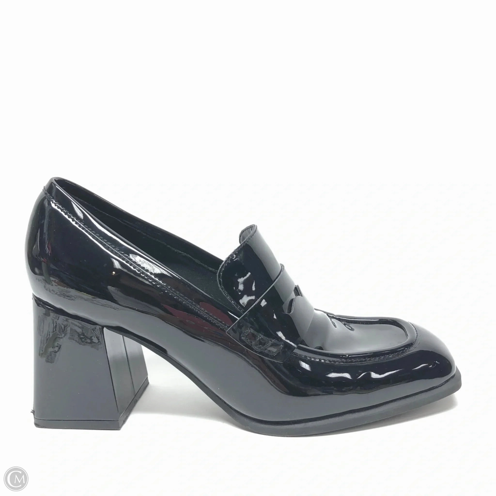 Easy Slip On Shoes Heels Block By Nine West In Black, Size: 10