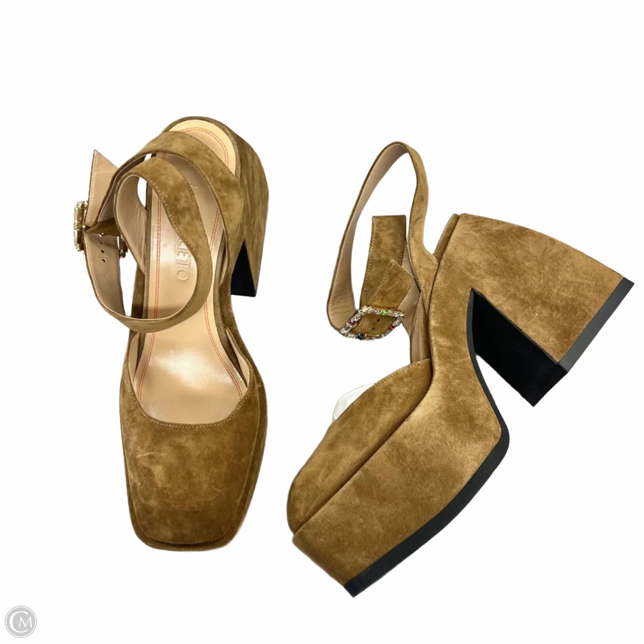 Shoes Heels Block By Nodaleta In Brown, Size: 9.5 Flexibility