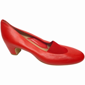 high heel sandals Comfortable Day Pumps Shoes Heels Block By Pas de Rouge In Red, Size: 9