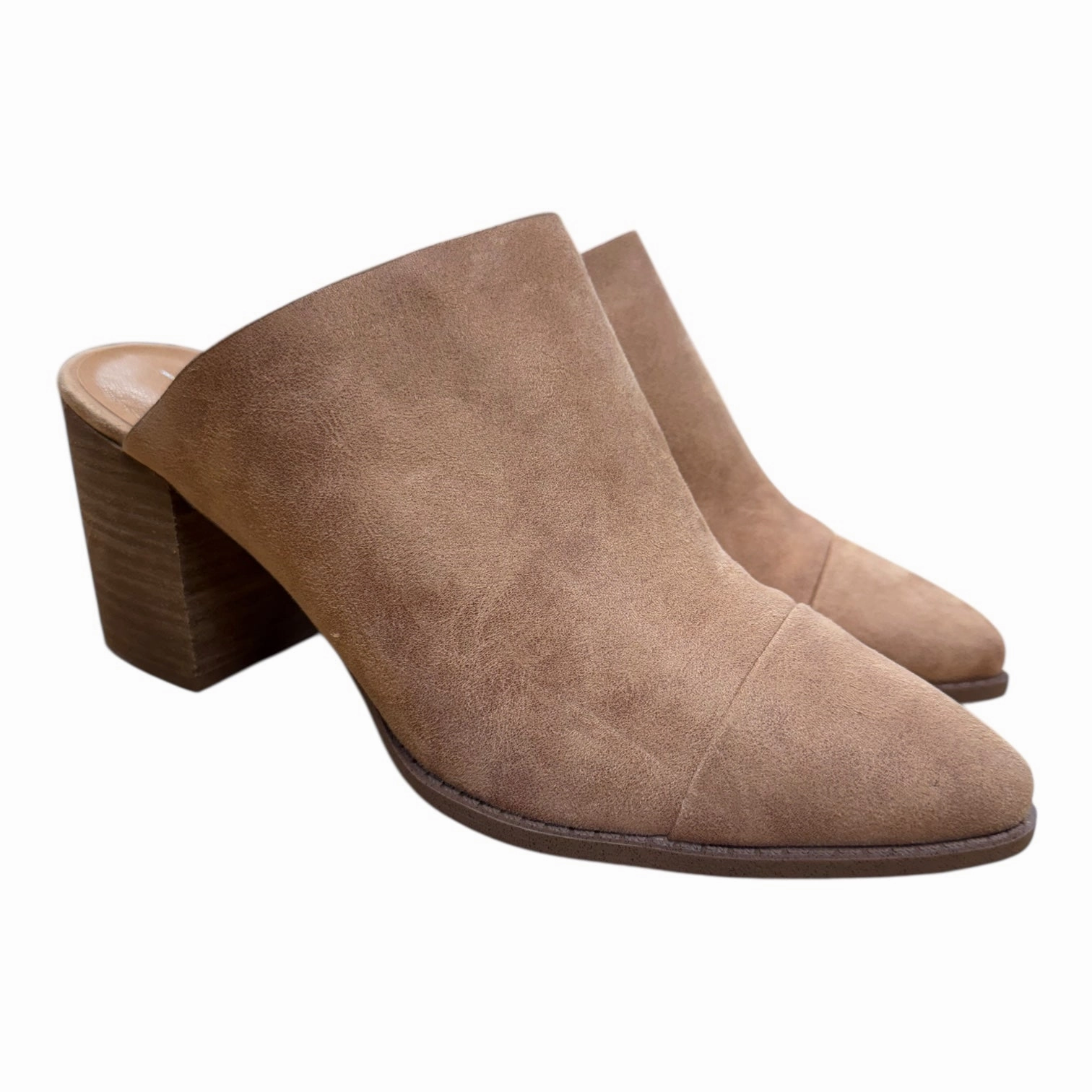 Shoes Heels Block By Report In Tan, Size:9 Metallic Stilettos