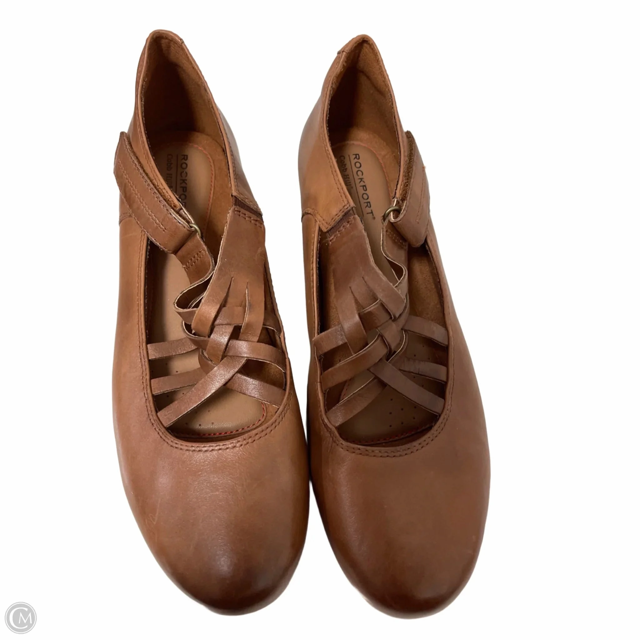 Smooth Finish Shoes Heels Block By Rockport In Brown, Size: 9.5