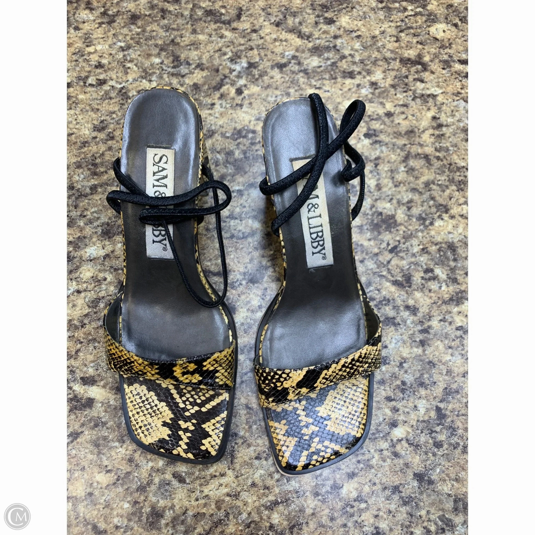 Elegant Booties Shoes Heels Block By Sam And Libby In Snakeskin Print, Size: 8.5