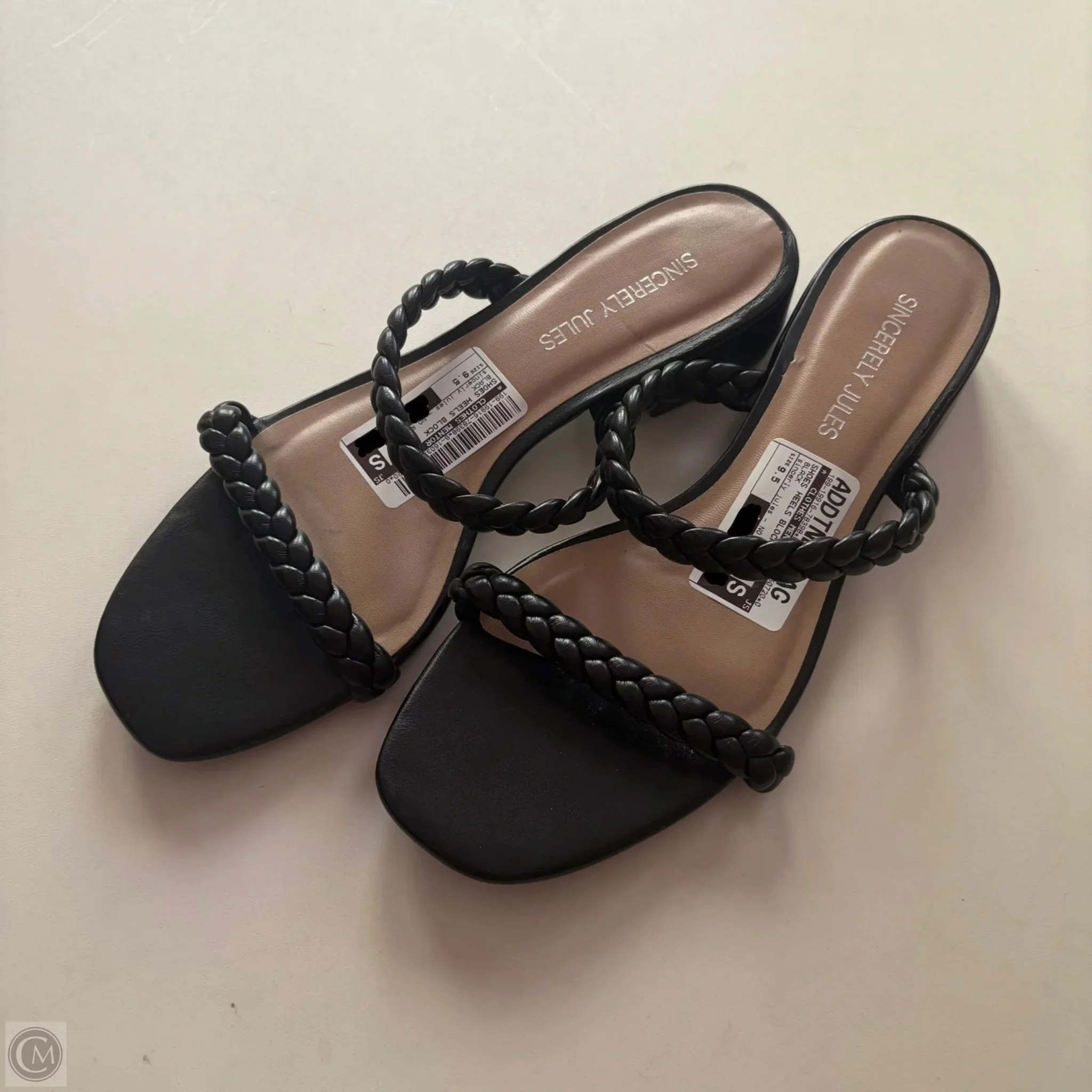 Shoes Heels Block By  sincerly jules In Black, Size: 9.5 synthetic leather Glam Heeled Sandals