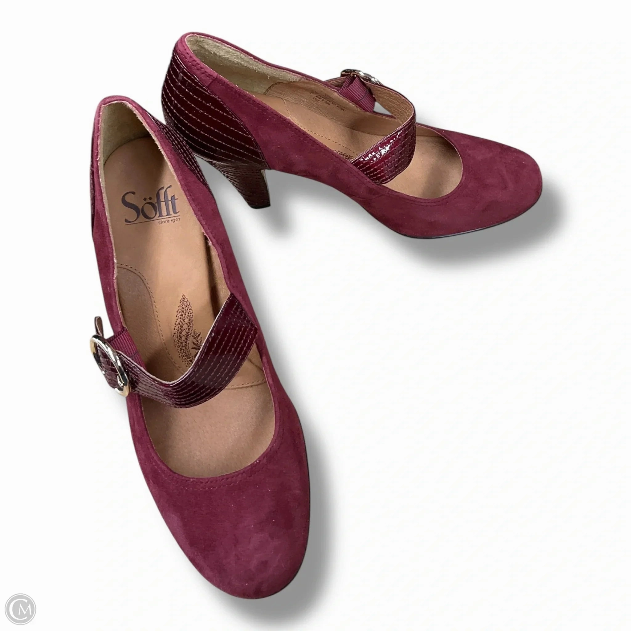 Shoes Heels Block By Sofft In Red, Size: 7.5 synthetic leather