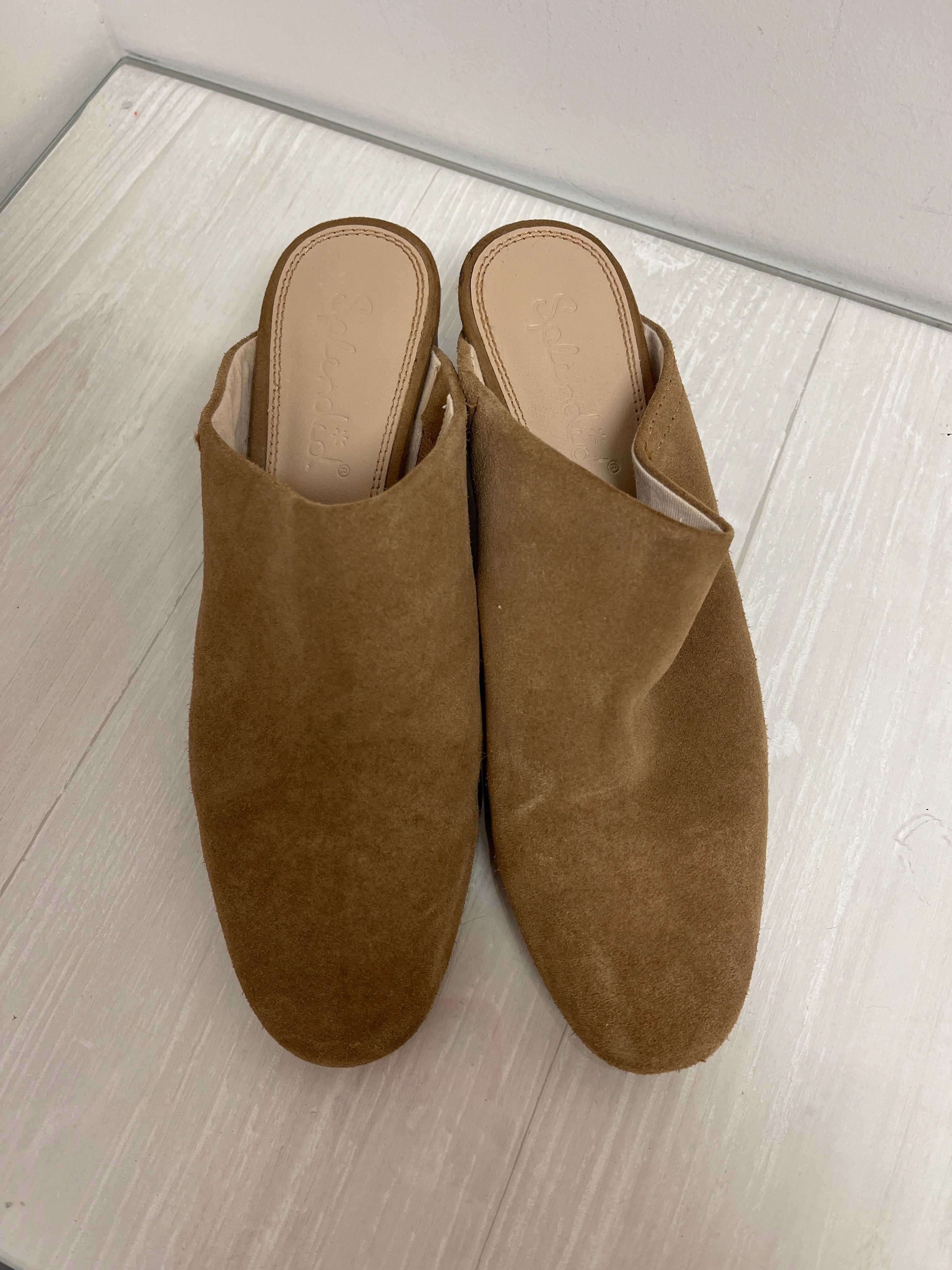 Comfortable Padding Fashion Sandals Shoes Heels Block By Splendid In Tan, Size: 8