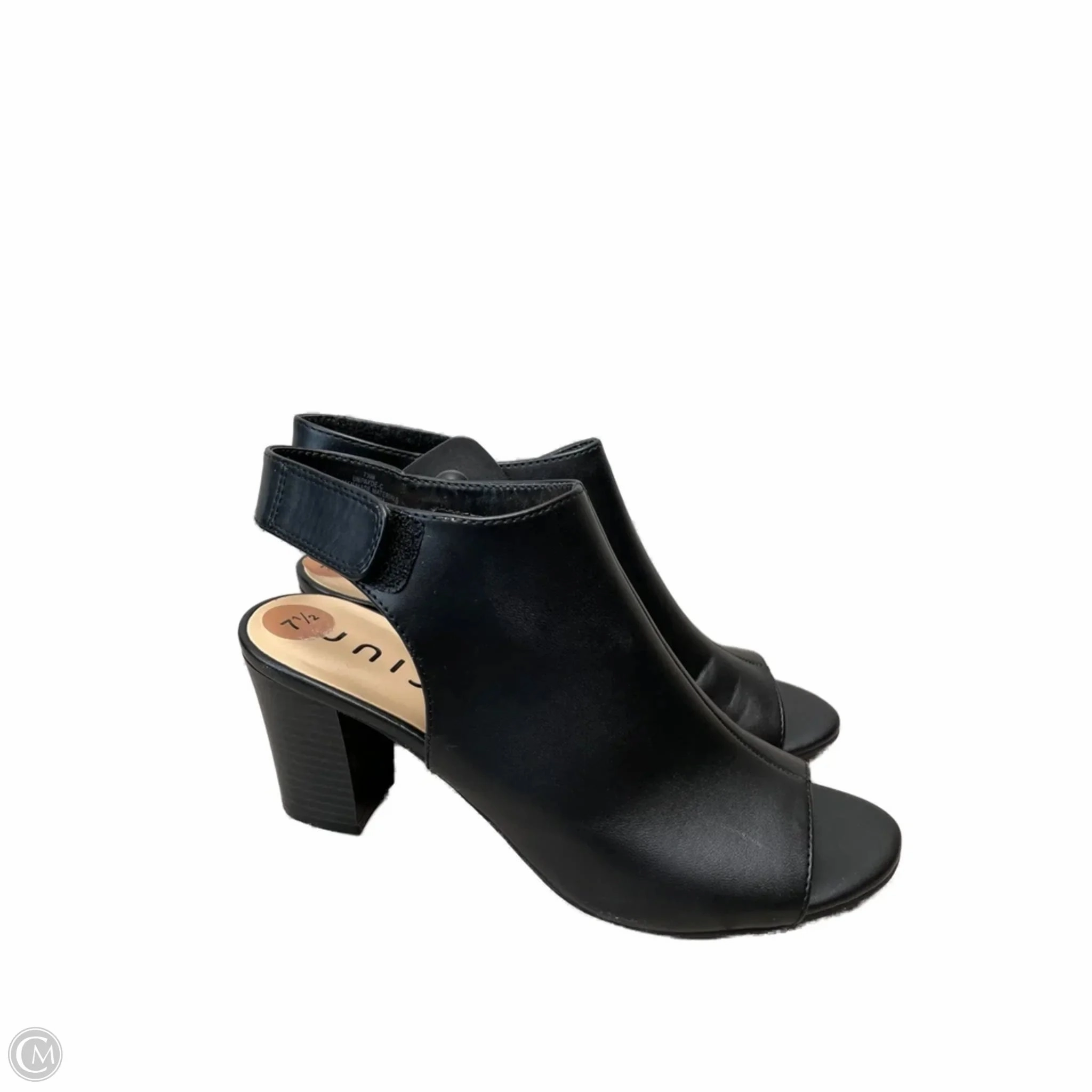 Quick Drying Shoes Heels Block By Unisa In Black, Size: 7.5