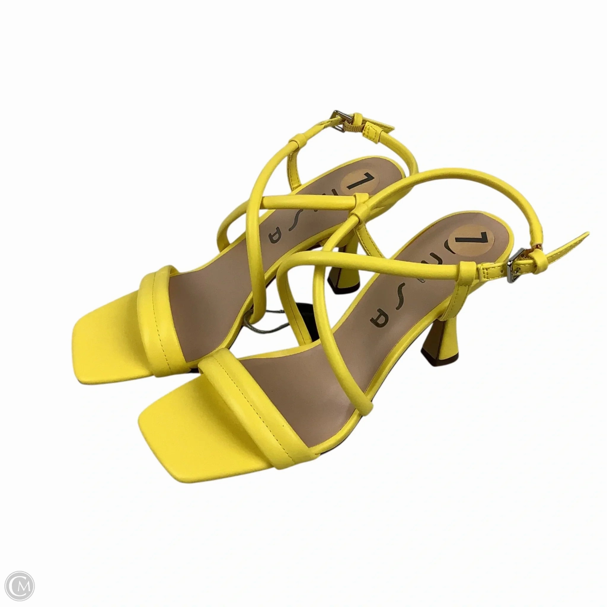 Outdoor Wedding Heels Comfortable Heels Shoes Heels Block By Unisa In Yellow, Size: 7