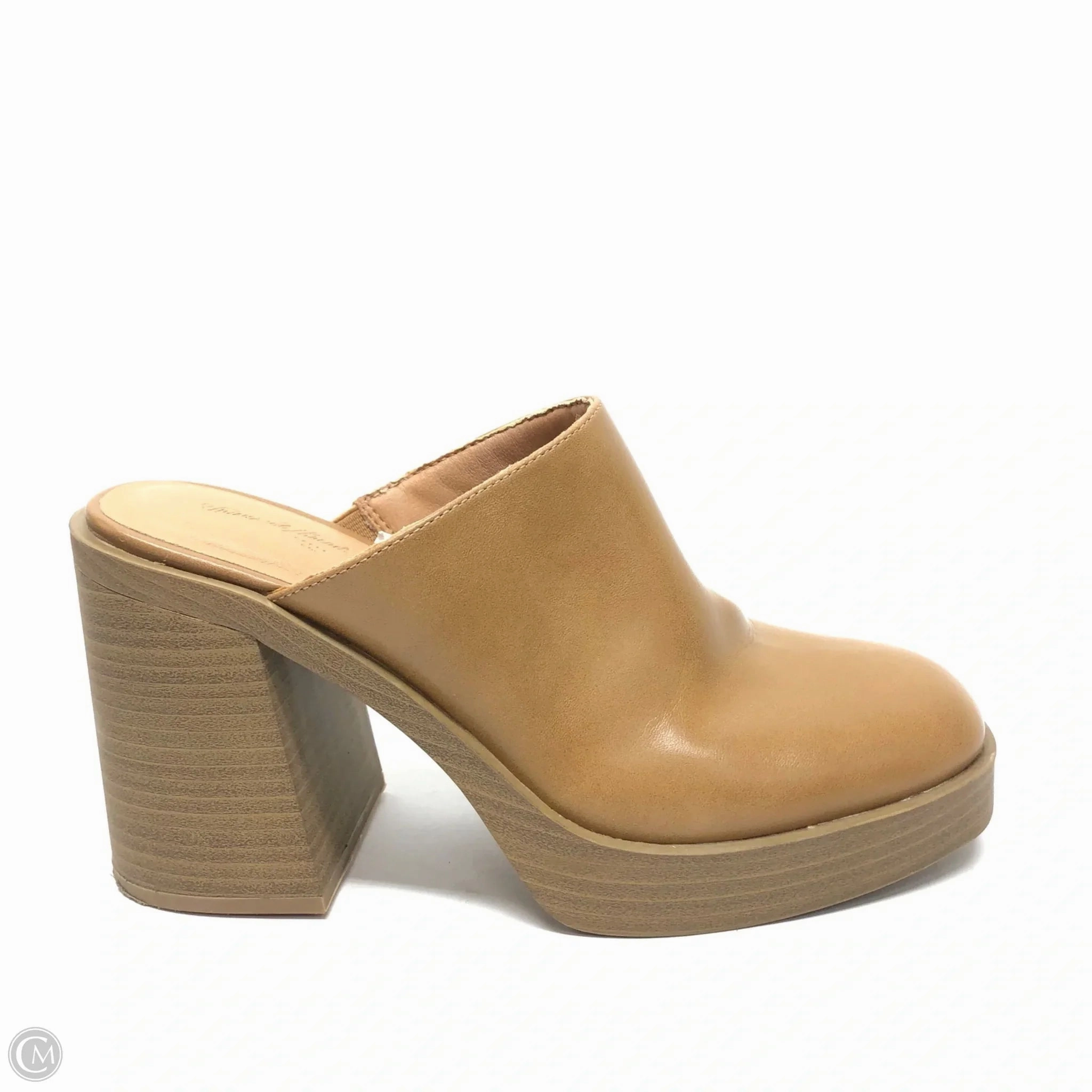 Shoes Heels Block By Universal Thread In Beige, Size: 7 Luxe Leather Heels