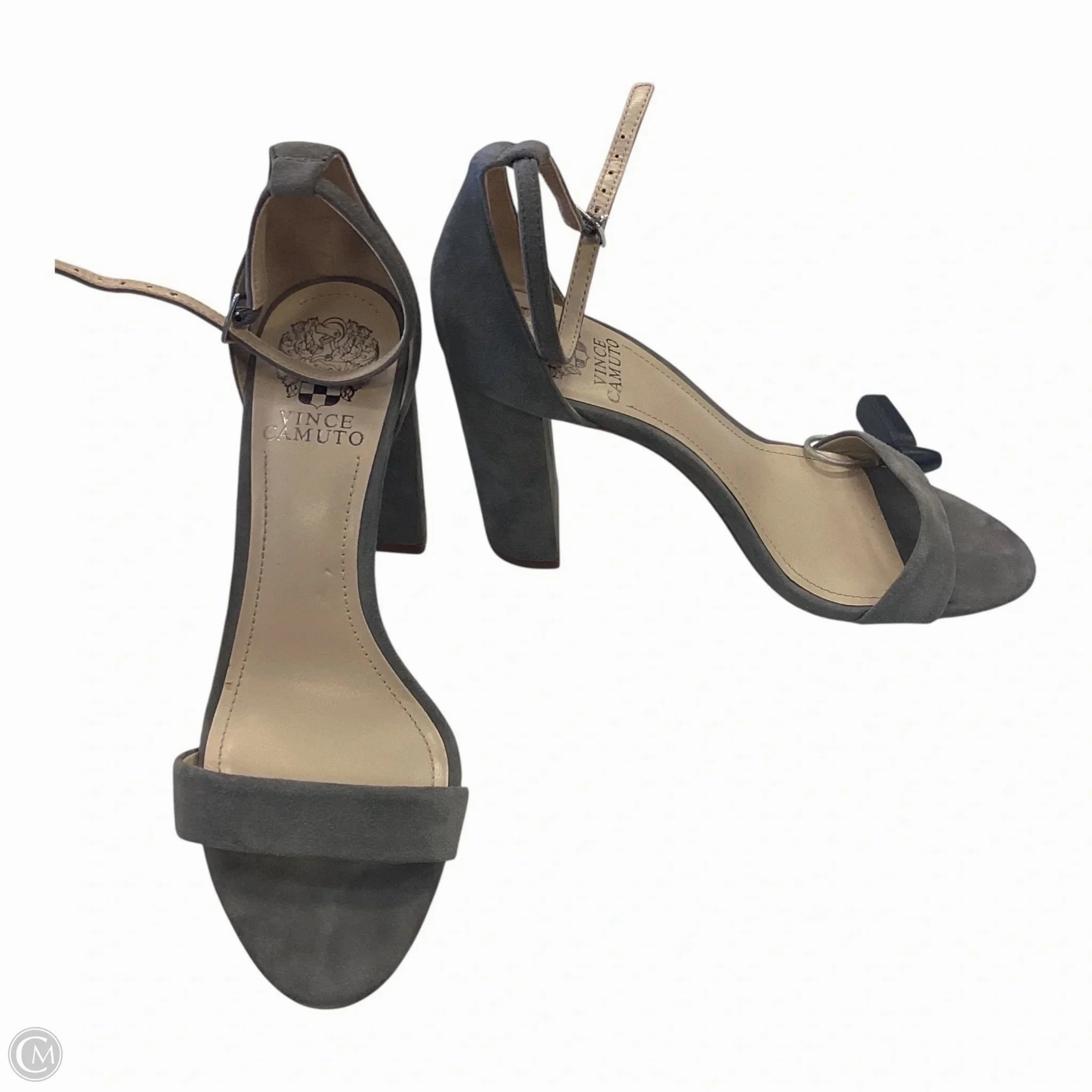 Classic Pumps Shoes Heels Block By Vince Camuto In Grey, Size: 8