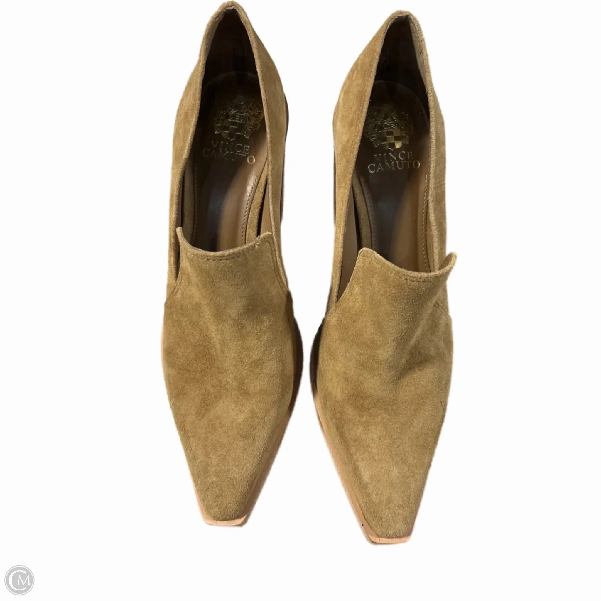 Shoes Heels Block By Vince Camuto In Tan, Size: 9.5 Elastic Strap Comfortable Buckle