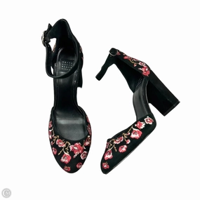 Synthetic Upper Shoes Heels Block By White House Black Market In Black & Pink, Size: 7.5