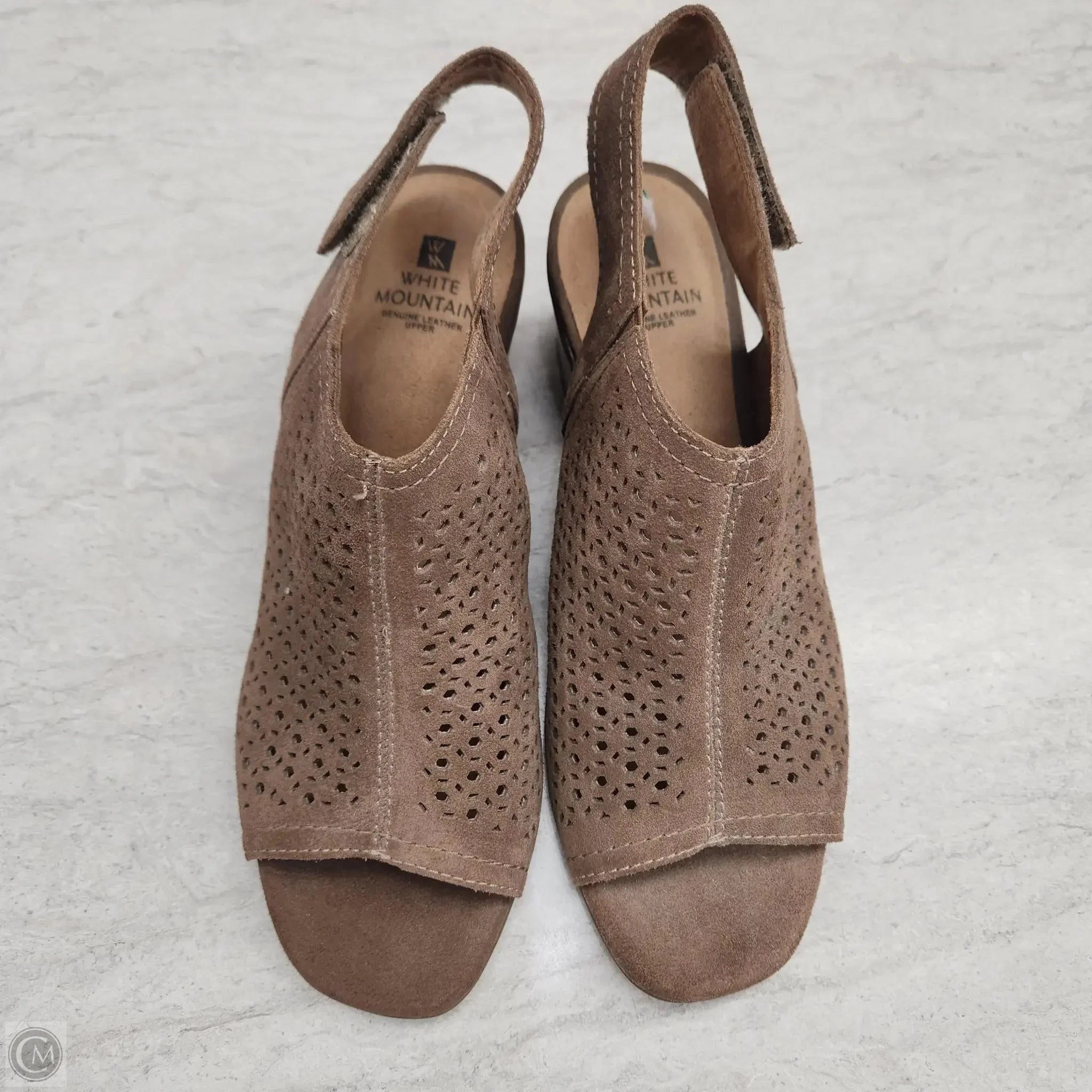 Cute Heels Shoes Heels Block By White Mountain In Taupe, Size: 8