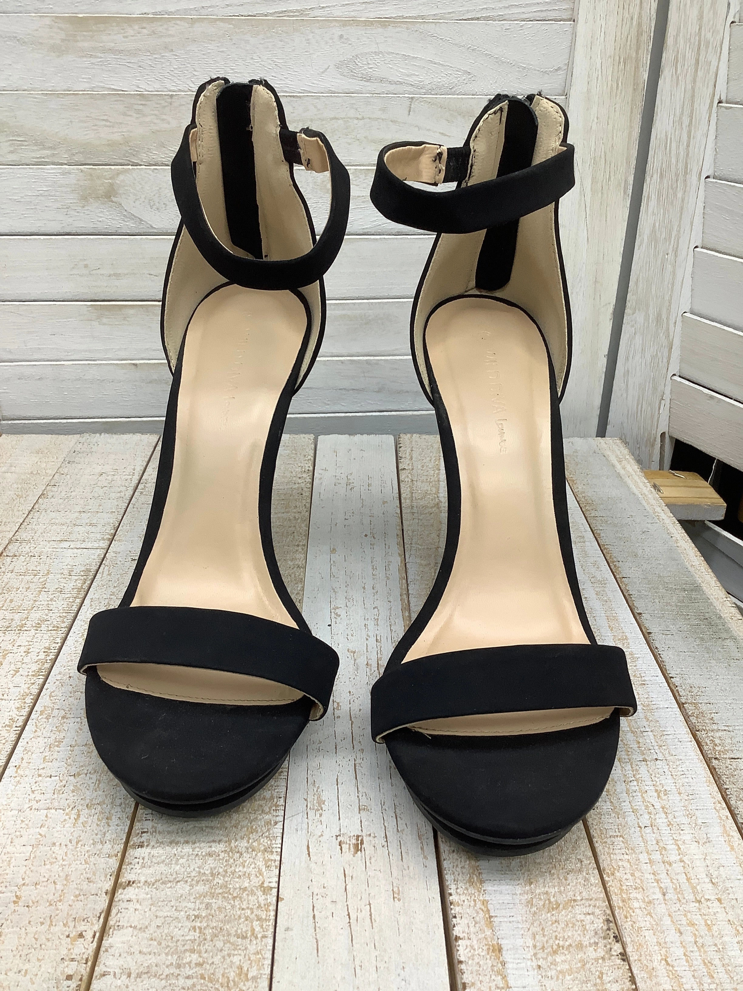 Elastic Strap Shoes Heels Block By Wild Diva  Size: 10