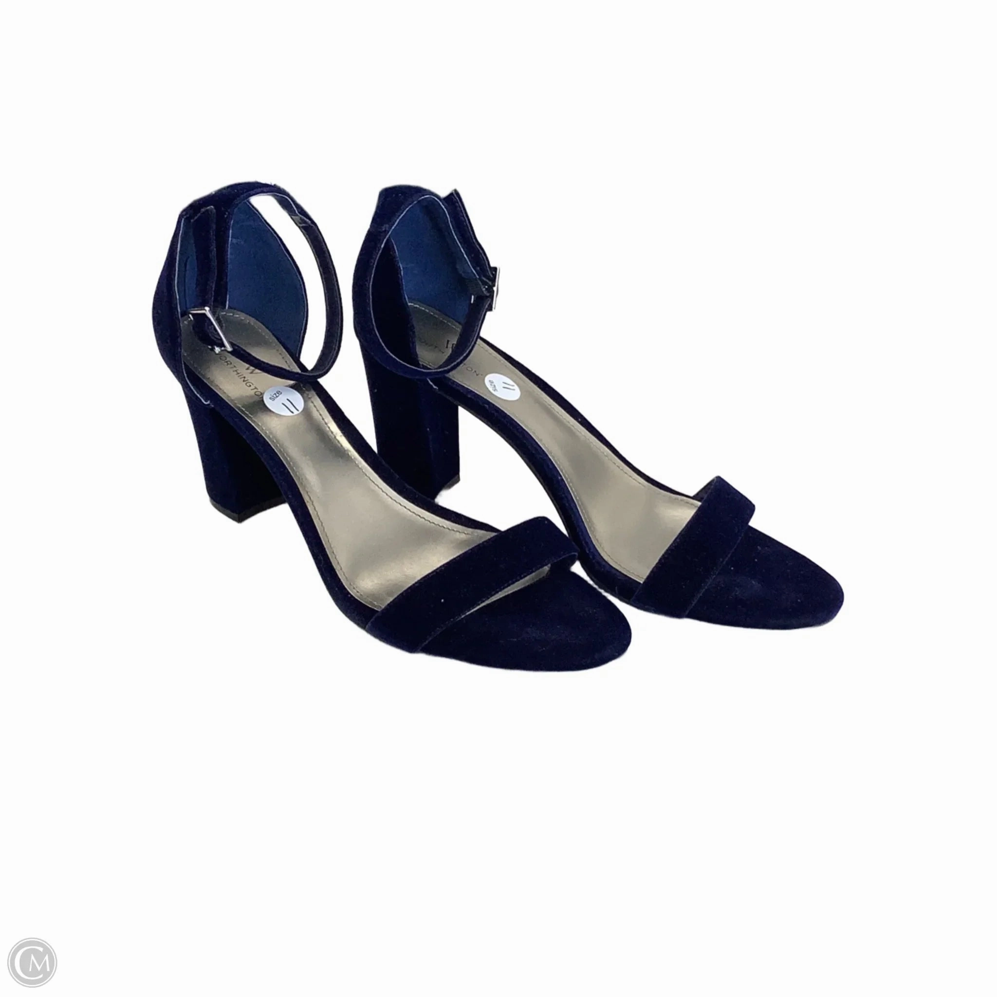 Chunky Wedge Heels Shoes Heels Block By Worthington In Navy, Size: 11