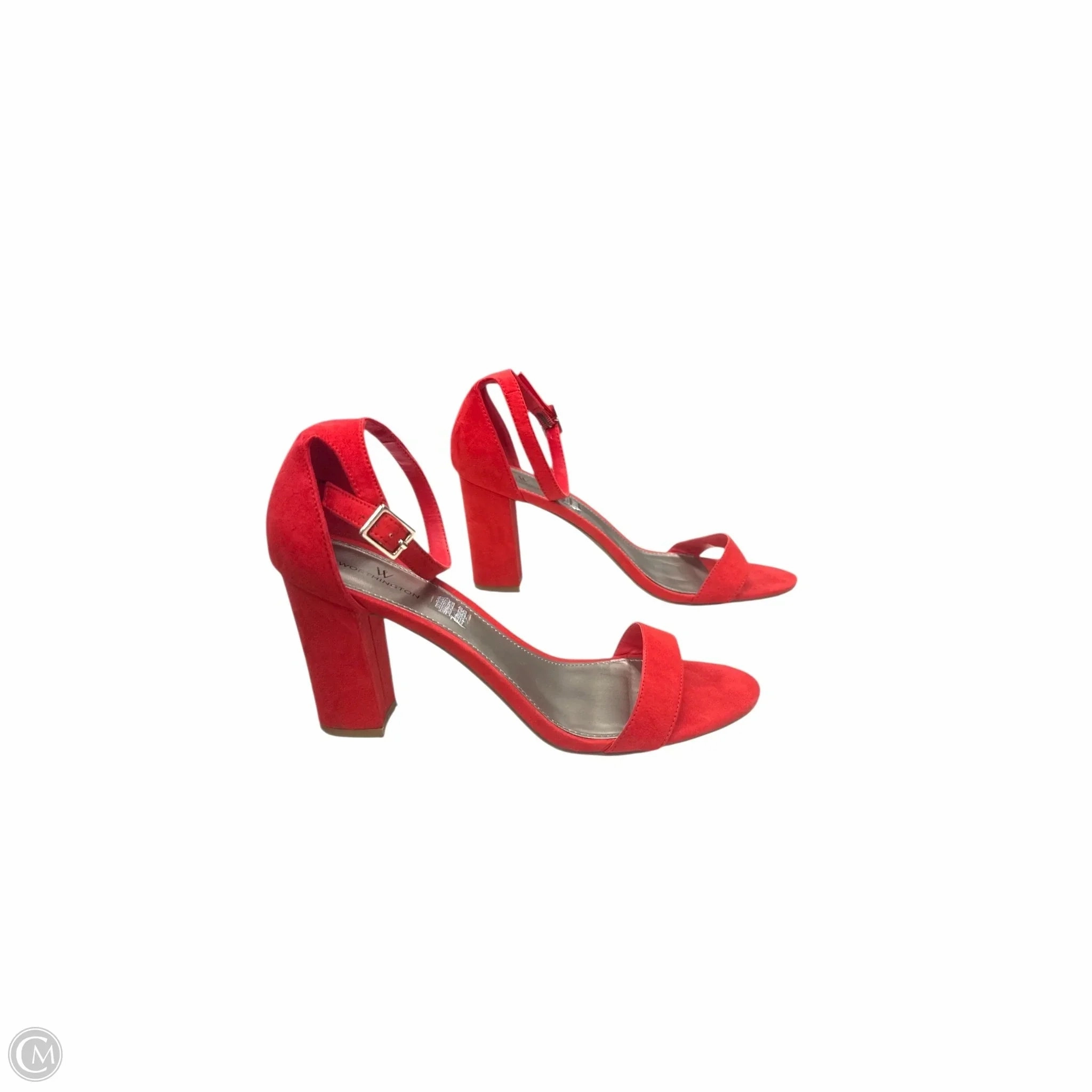 Evening Heels for Bridesmaids Pink Heels Shoes Heels Block By Worthington In Red, Size: 10