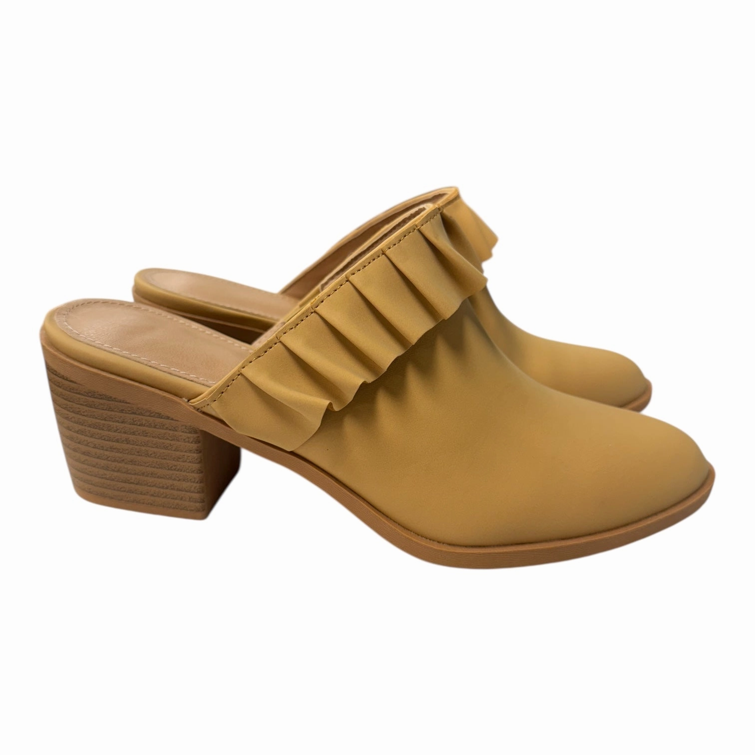 Shoes Heels Block By zby In Tan, Size:6.5 Fashionable Wedges Sophisticated Heels