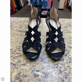 Breathable Upper Bridal Footwear Shoes Heels Stiletto By Alex Marie In Black, Size: 8.5