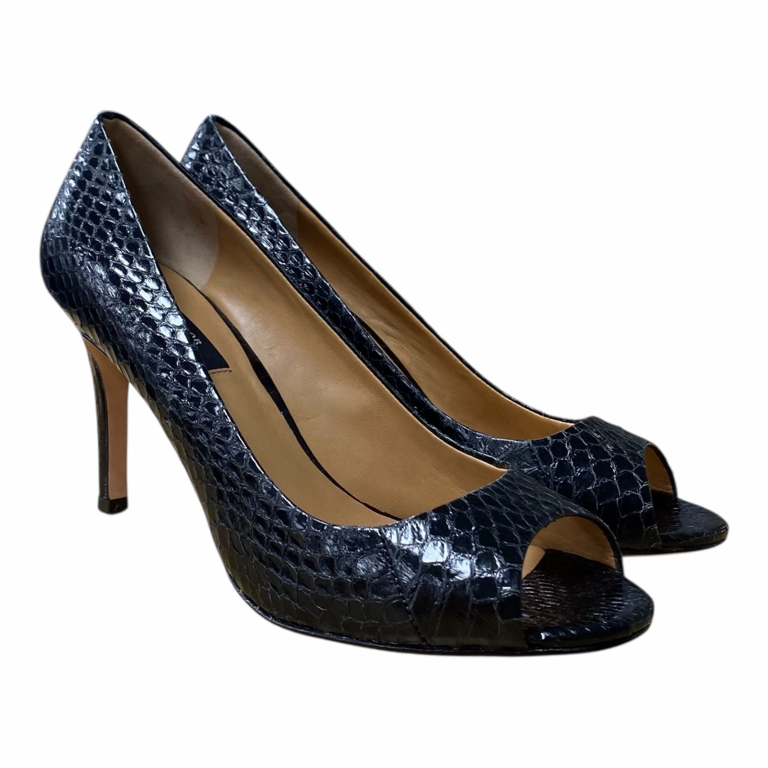 Shoes Heels Stiletto By Ann Taylor In Black, Size:7.5 High Heel Heeled Evening Sandals