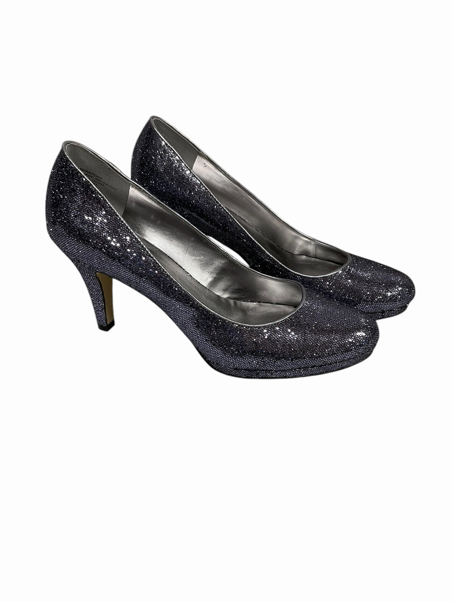 Comfortable Luxe Leather Heels Shoes Heels Stiletto By Anne Klein In Grey, Size: 8.5