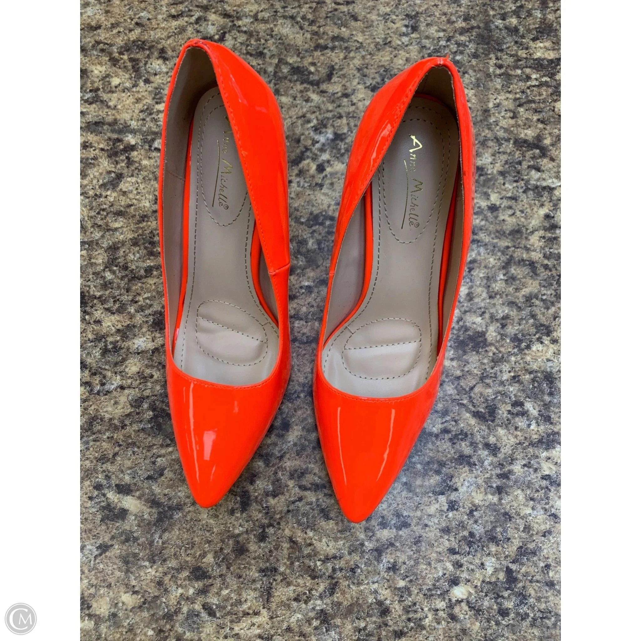 synthetic material Shoes Heels Stiletto By Anne Michelle In Orange, Size: 8.5