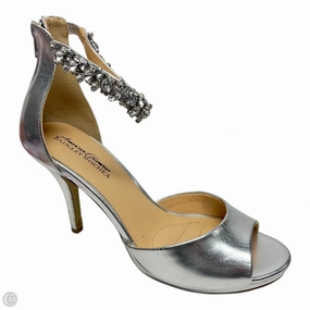 Shoes Heels Stiletto By Badgley Mischka In Silver & Tan, Size: 9 Bold Wedding Heels