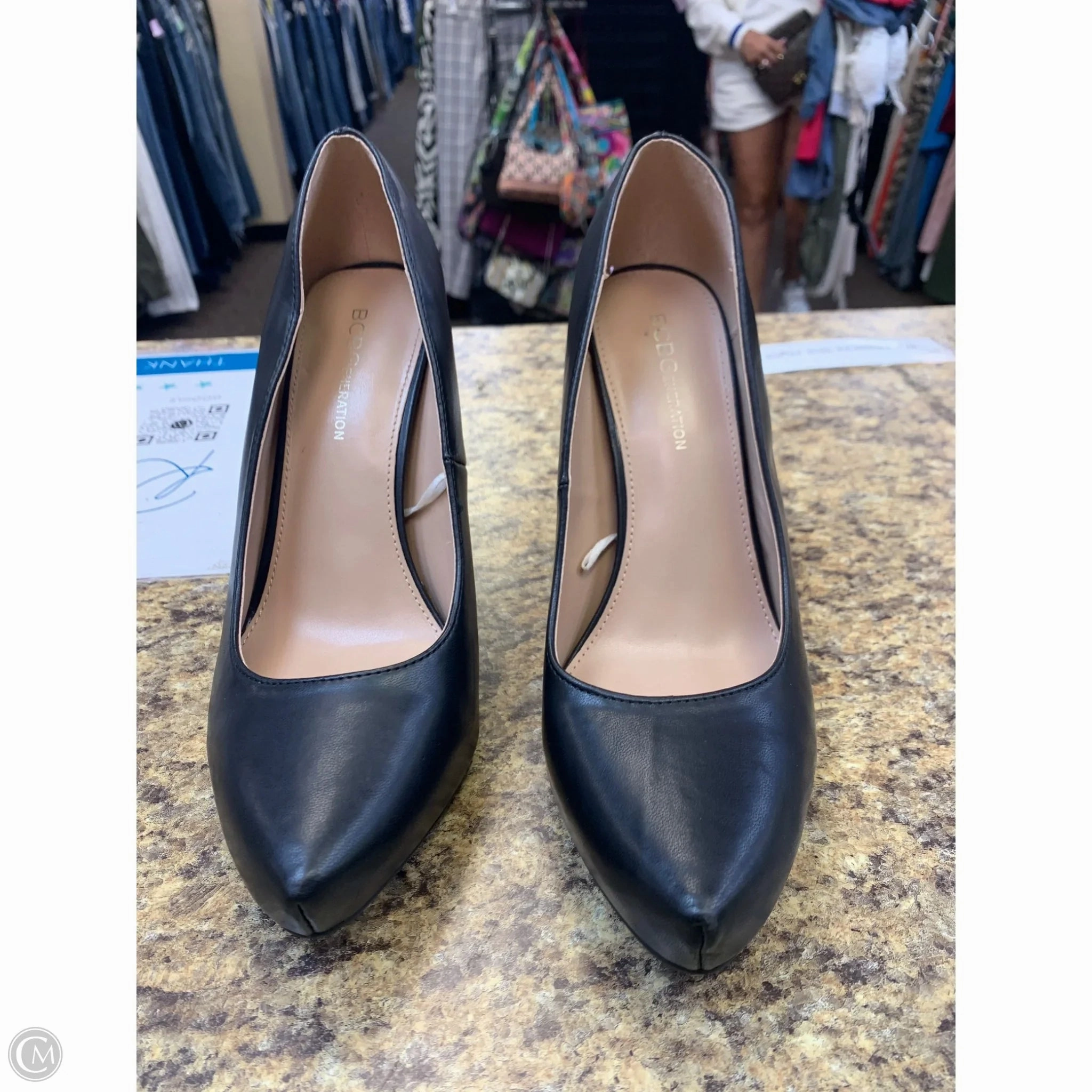 Ankle Strap Heels Floral Stilettos Shoes Heels Stiletto By Bcbgeneration In Black, Size: 8.5