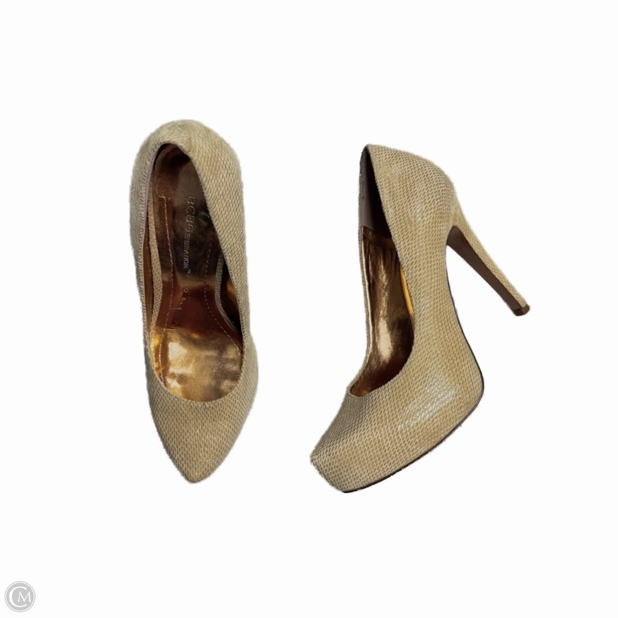 Heeled Booties Wide Heel Pumps Shoes Heels Stiletto By Bcbgeneration In Snakeskin Print, Size: 7