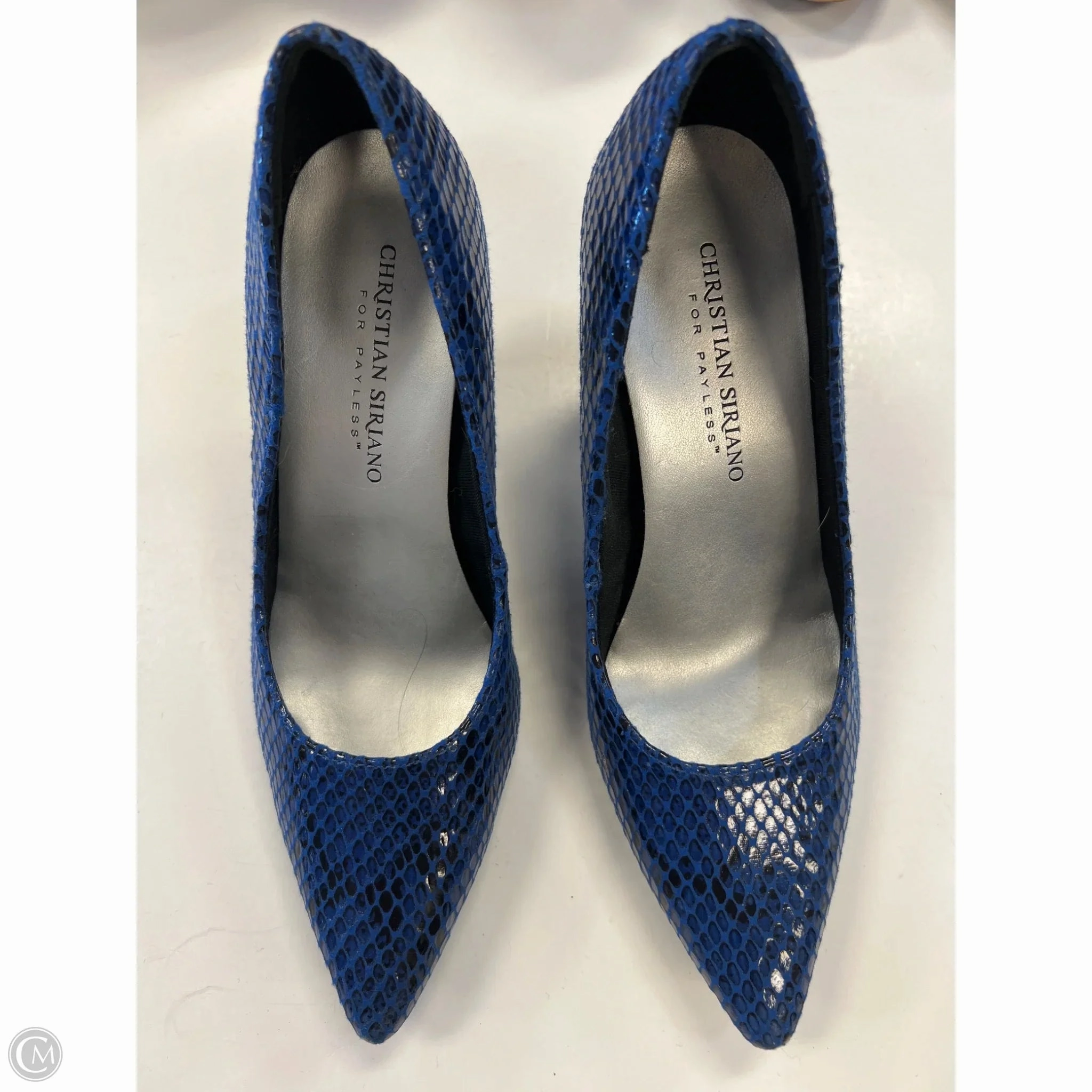 Open Toe Wedges Soft Memory Foam Heels Shoes Heels Stiletto By Christian Siriano For Payless In Blue, Size: 6