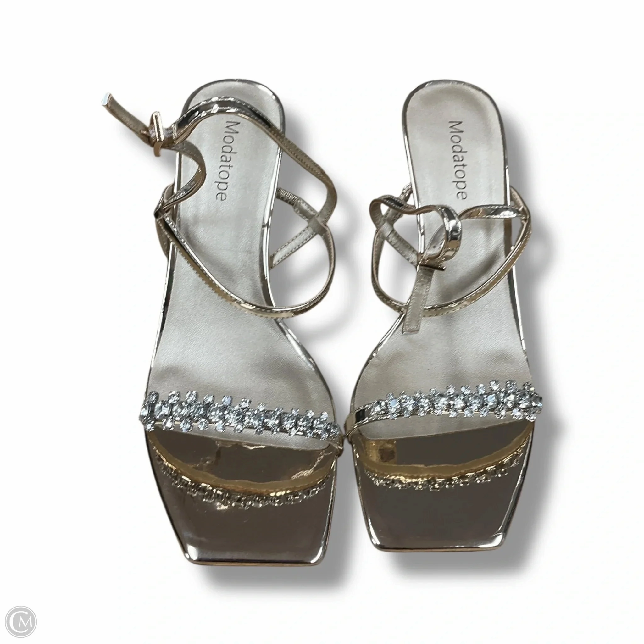 Shoes Heels Stiletto By Clothes Mentor In Silver, Size: 8 Textured Finish