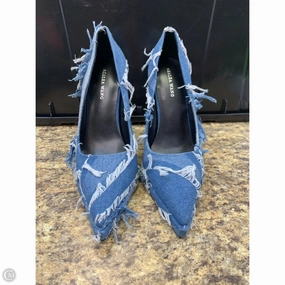 Shoes Heels Stiletto By Cmf In Blue Denim, Size: 8 Ankle Strap Shoes