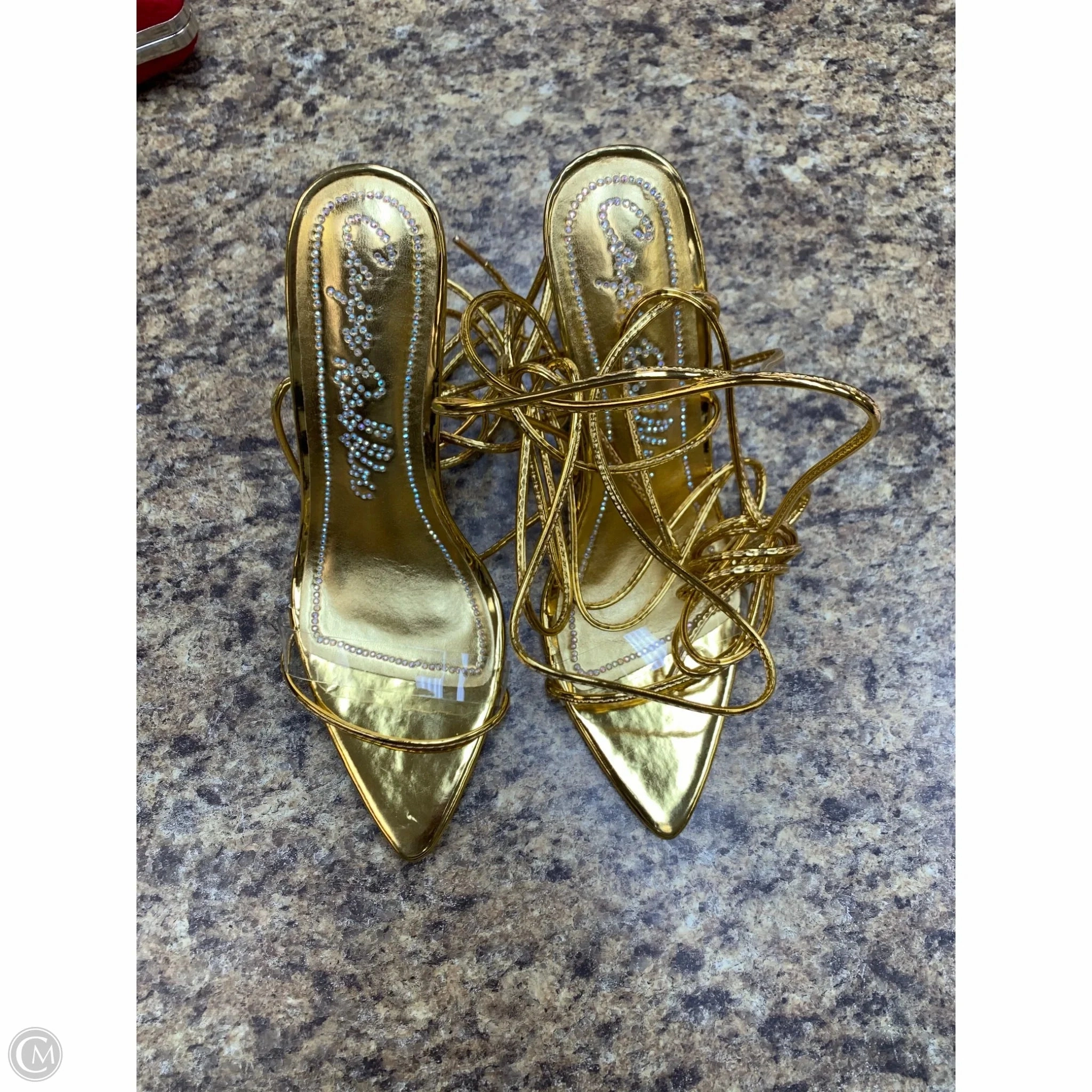 Shoes Heels Stiletto By Cmf In Gold, Size: 6 Anti Slip Feature Nude Pumps for Weddings