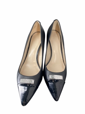 Low Top Style Shoes Heels Stiletto By Coach In Black, Size: 8