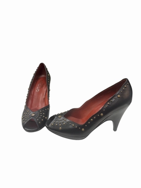 Shoes Heels Stiletto By Donald Pliner In Black & Gold, Size: 9.5 Comfort footbed