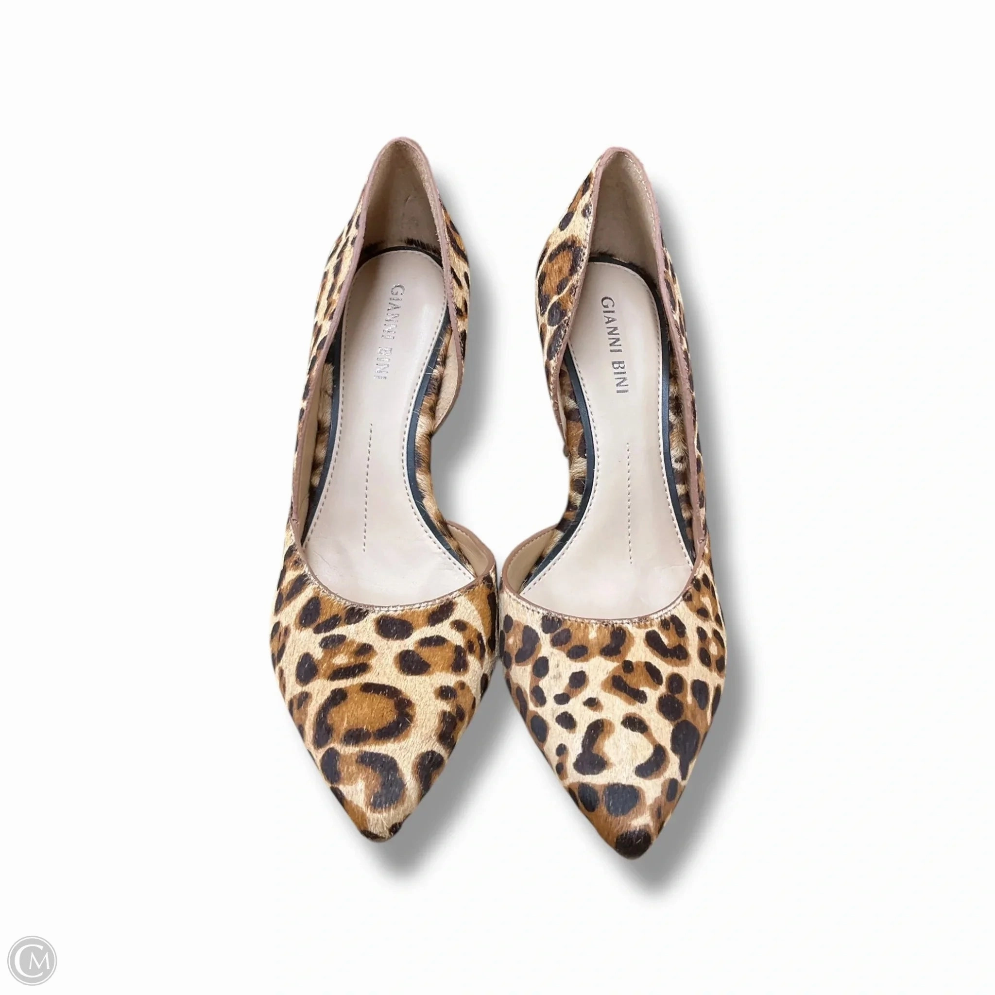 Vintage Style Heels Pointed Toe Pumps Shoes Heels Stiletto By Gianni Bini In Animal Print, Size: 6.5
