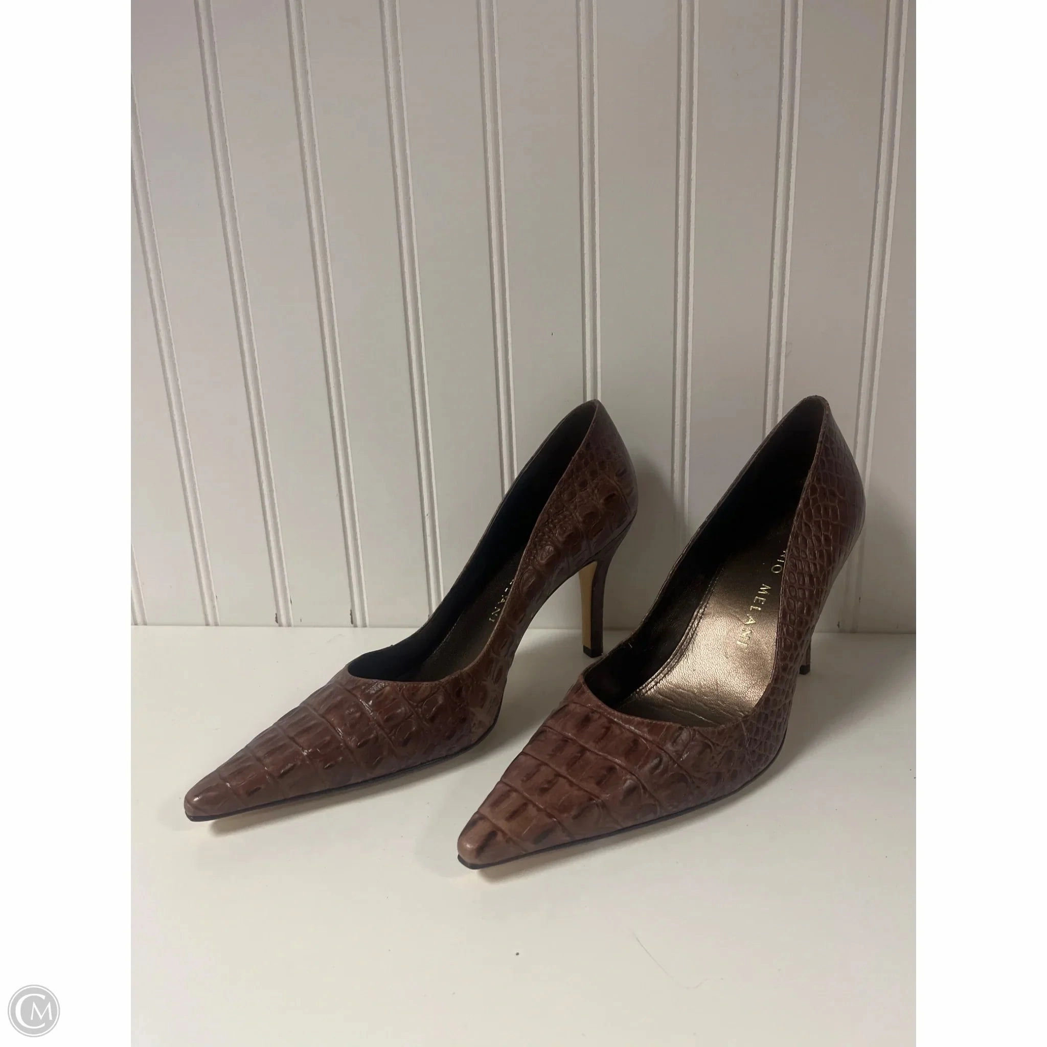 Strappy Shoes Heels Stiletto By Gianni Bini In Brown, Size: 8