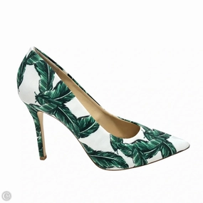 Water Resistant Multi Directional Shoes Heels Stiletto By Gianni Bini In Green & White, Size: 6.5