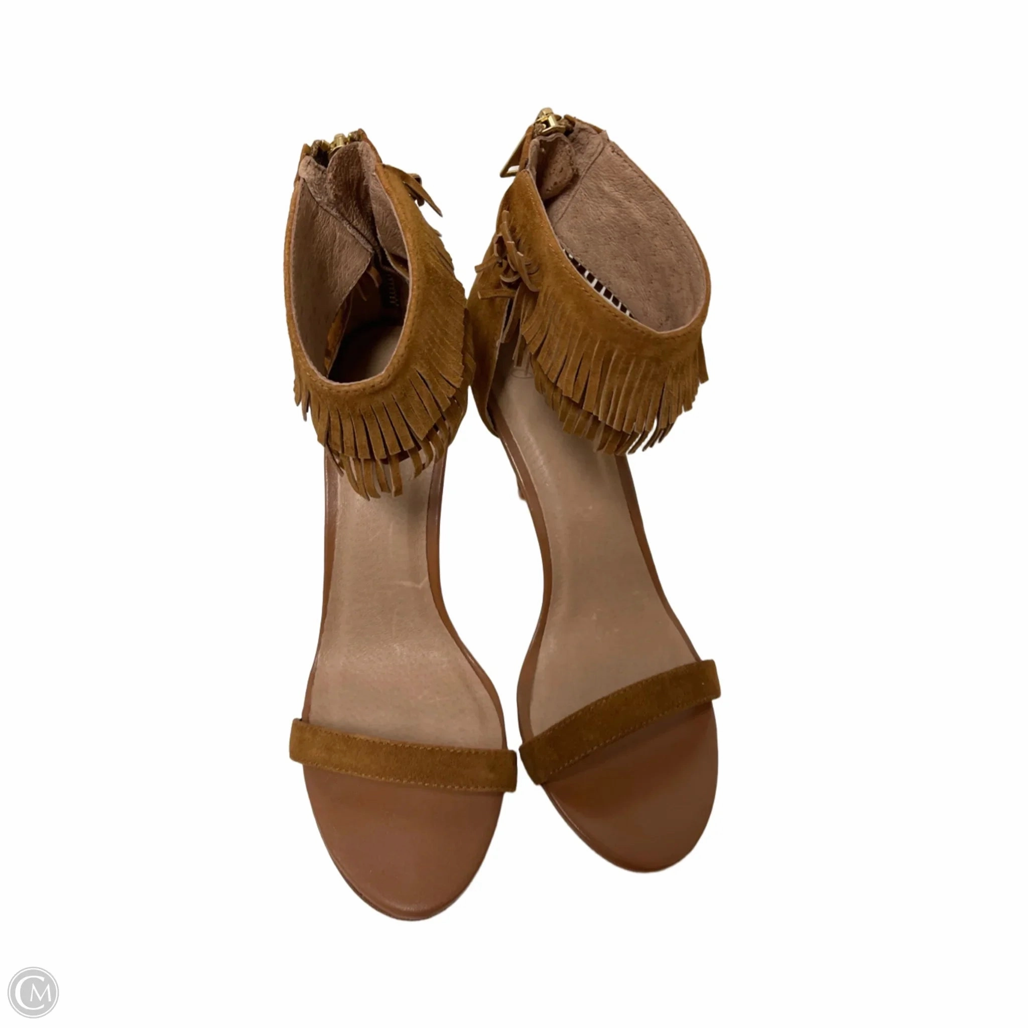 Bejeweled Heels Shoes Heels Stiletto By Joie In Brown, Size: 8