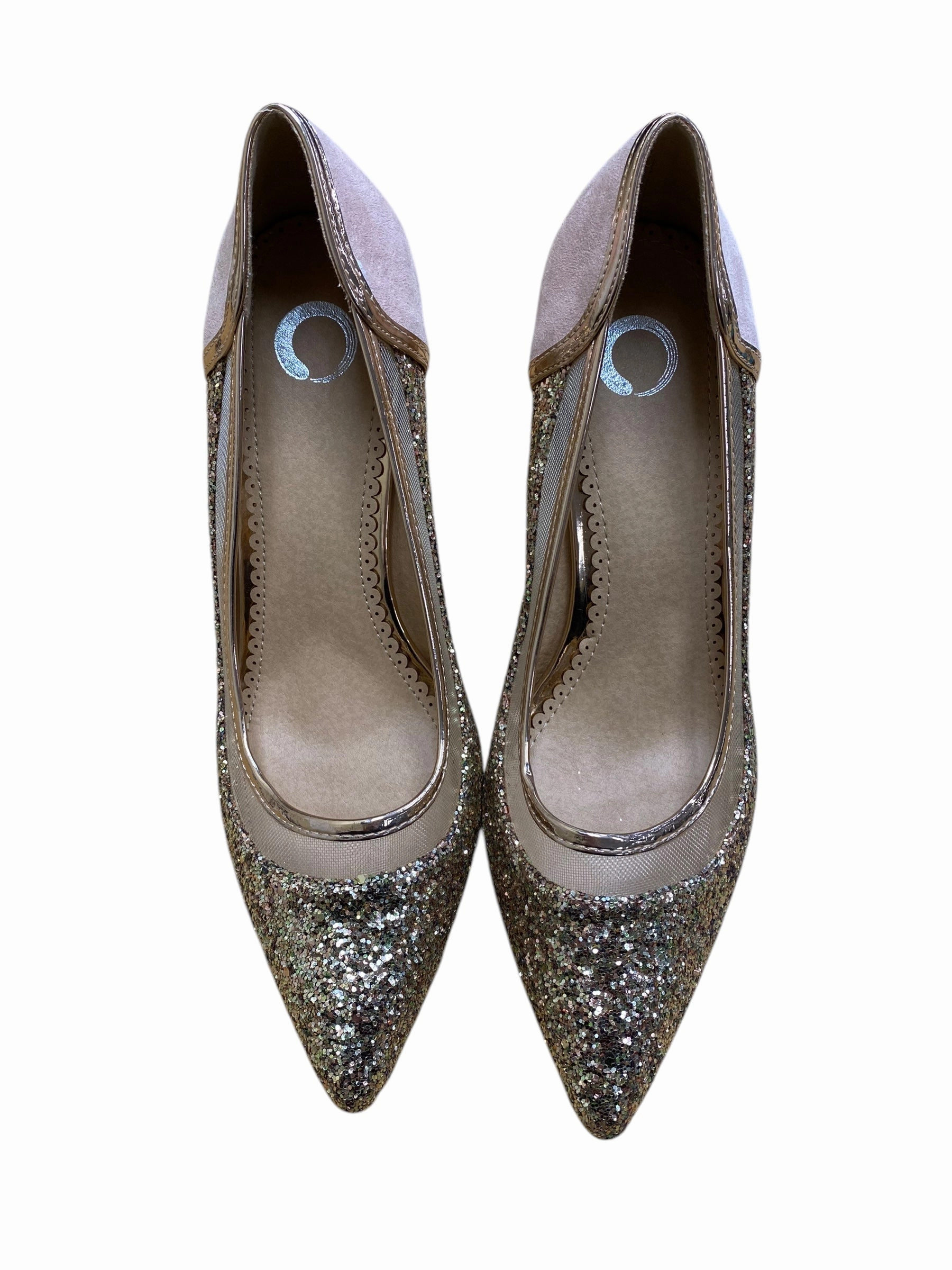 Comfortable Upper Shoes Heels Stiletto By Journee In Rose Gold, Size: 10