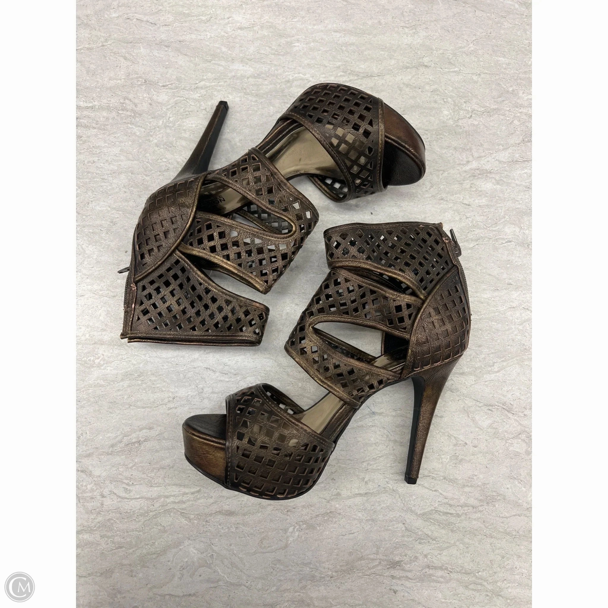 Shoes Heels Stiletto By Kenneth Cole Reaction In Bronze, Size: 9.5 Casual Sandals Luxury boots