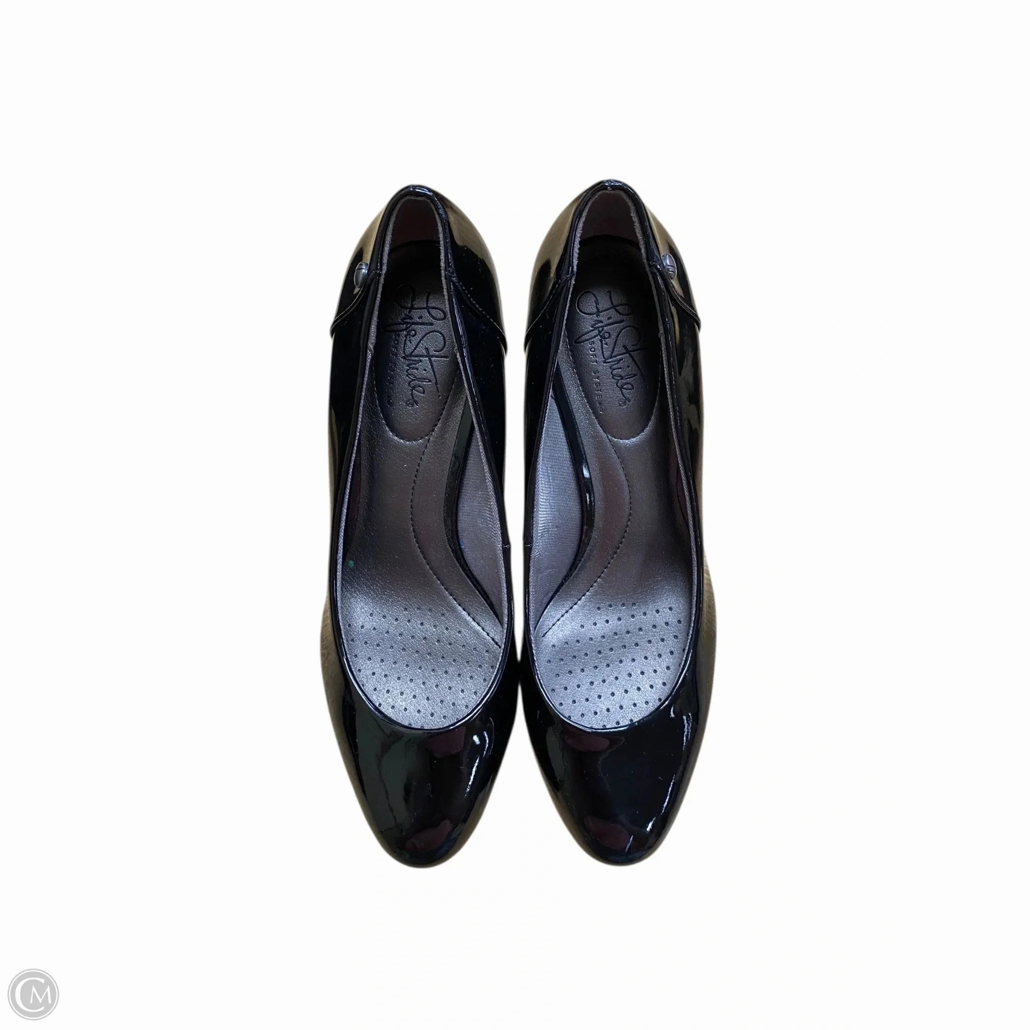 Elegant Sandals Buckled Shoes Heels Stiletto By Life Stride In Black, Size: 8